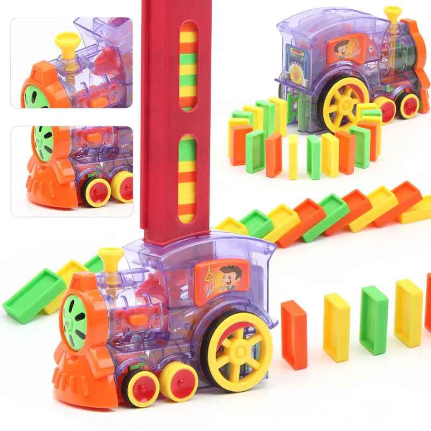 Tren Dominó Mágico | 60 Piezas con Luces y Sonidos